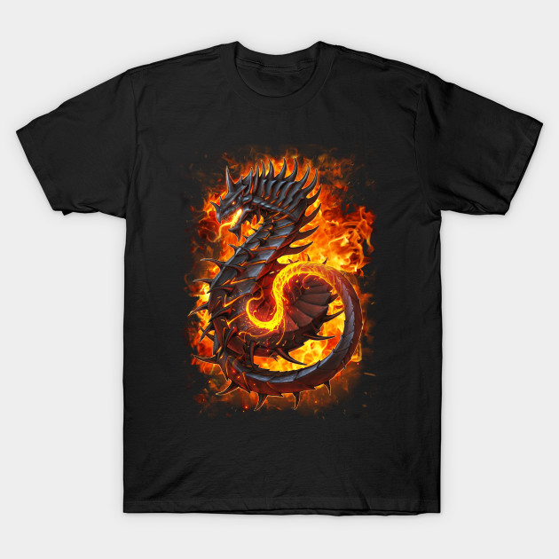 Fire Dragon Alt. Flames T-Shirt-TOZ